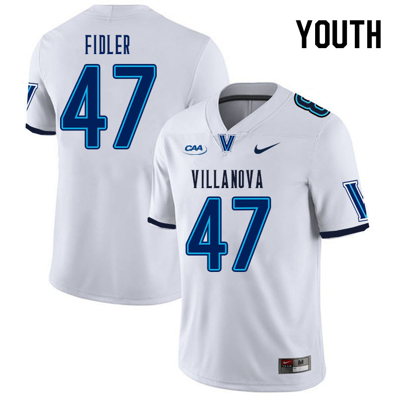 Youth #47 Dane Fidler Villanova Wildcats College Football Jerseys Stitched Sale-White
